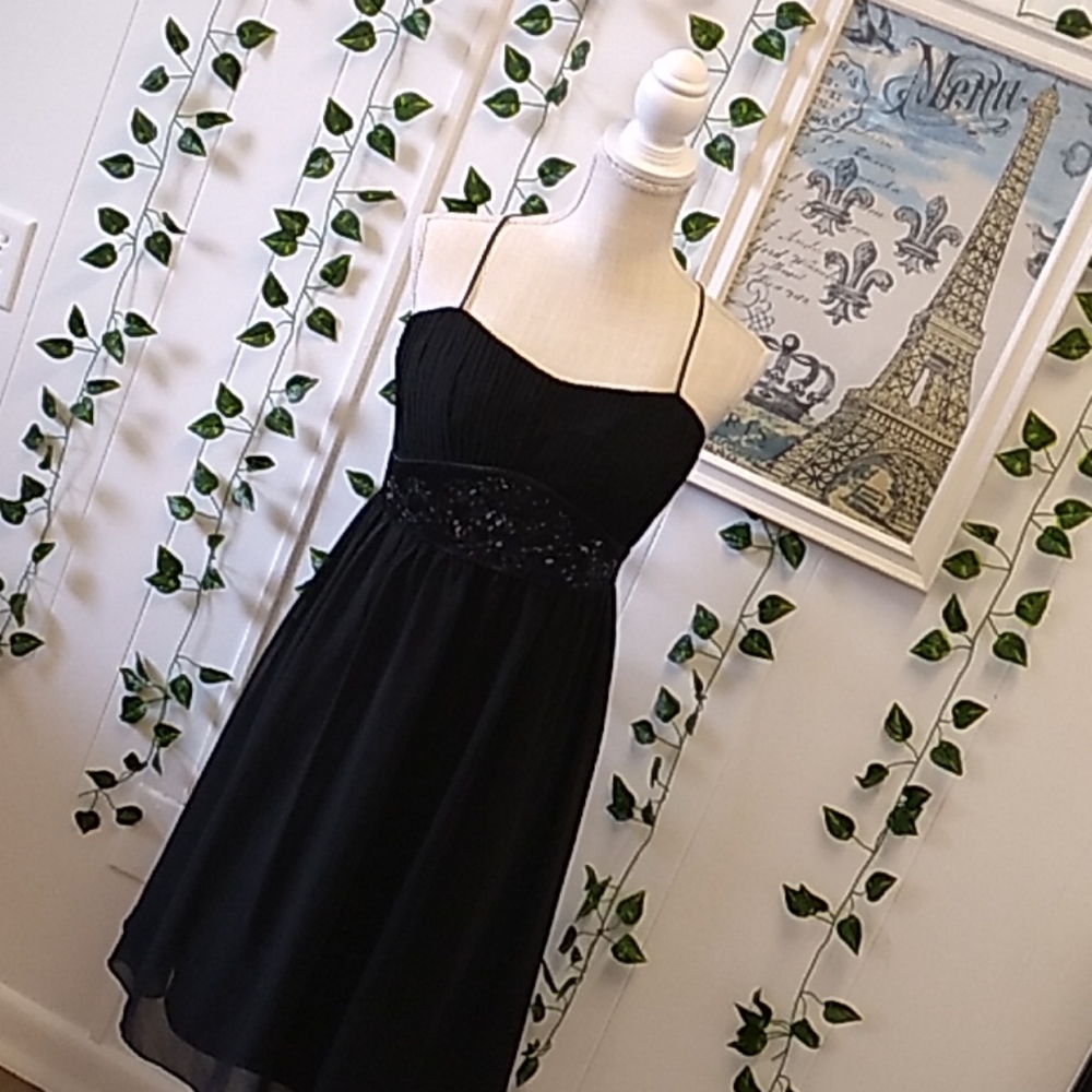 🦌🎄🎁 JONES WEAR BLACK CHIFFON COCKTAIL 🍹DRESS SZ 16